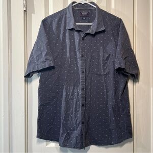 Byford Men’s Short-Sleeve Button-Up Shirt Gray XXL – Small Geometric Pattern